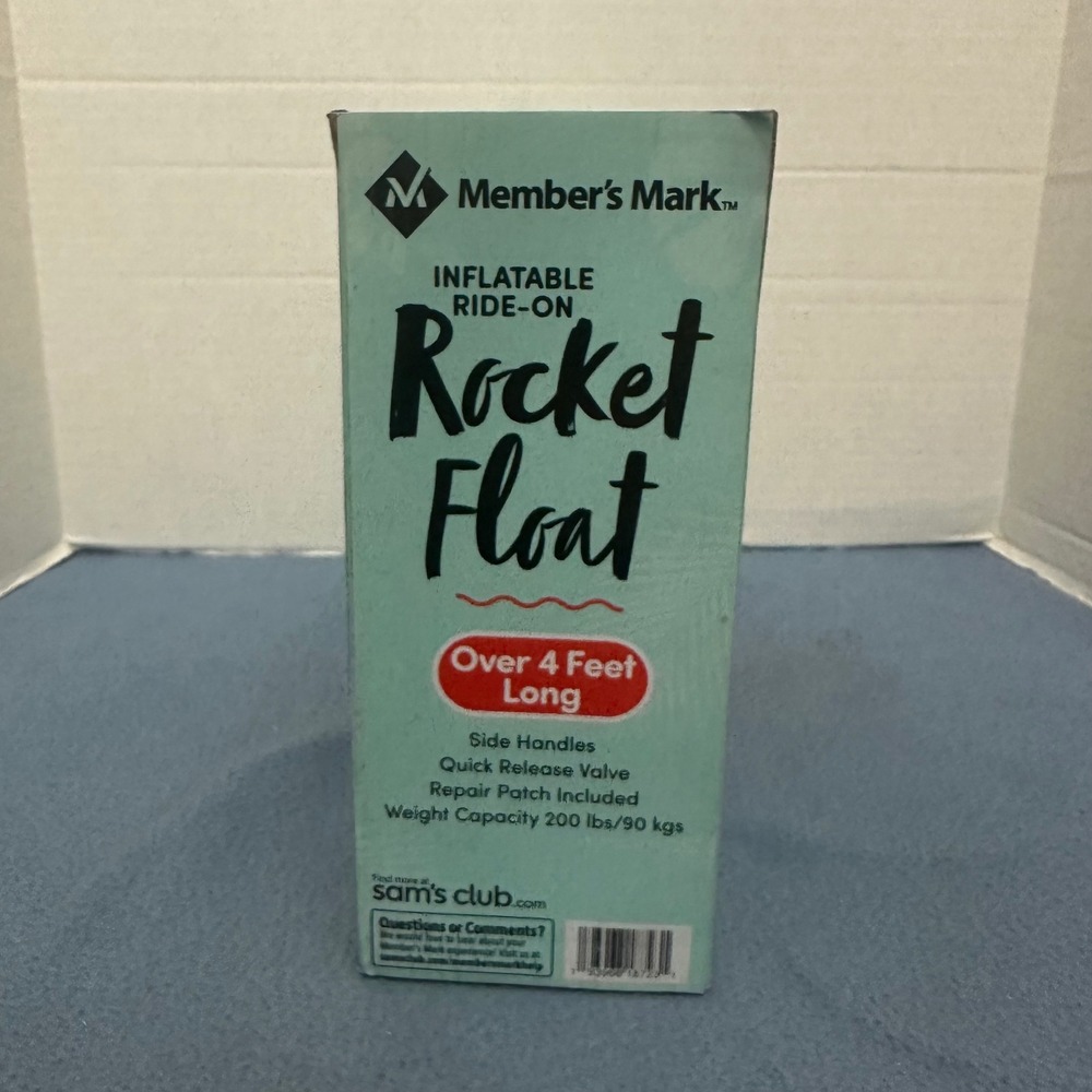 Member's Mark Inflatable Ride-On Rocket Float Pool Lake Toy 83 Inch Blue Red - Picture 3 of 5